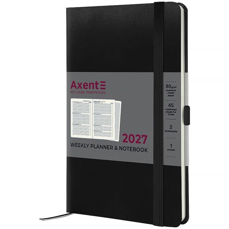 Щотижн. А5 "Axent" дат2027 Partner Strong чорний №8505-27-01-A — купити | Канцелярський Сад