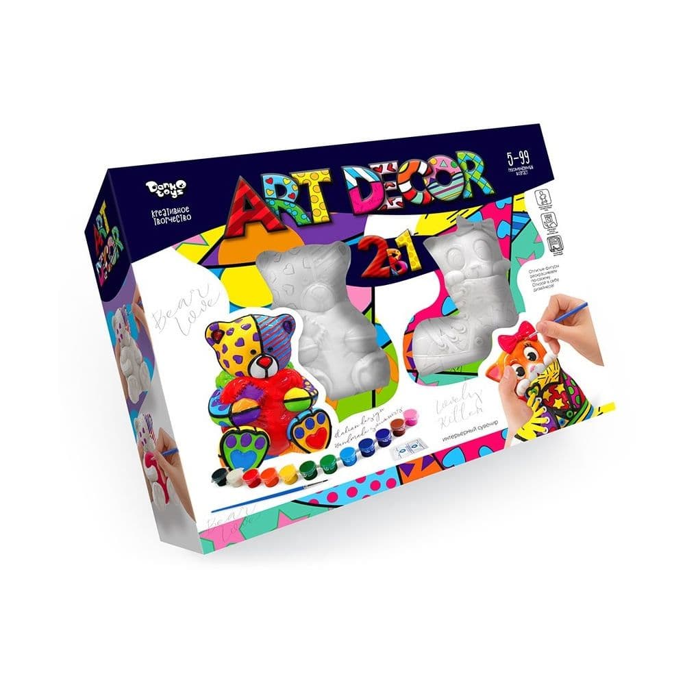 Набір креативної творчості "Art Decor" 2в1 №ARTD-02-01U укр./DankoToys — фото товару | Канцелярський Сад
