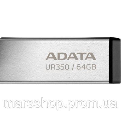 Флеш-пам`ять 64GB "Adata" UR 350 64Gb USB3.2 silver/black №5129 — купити | Канцелярський Сад