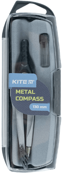 Циркуль "Kite" метал. Pastelini 130мм +грифель сірий,у футлярі №K24-413-03 — купити | Канцелярський Сад
