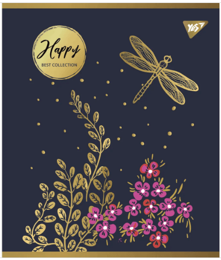 Зошит А5 YES 96арк. лін. мат. ВДЛ+ УФ-виб+Pantone Gold "Good vibes" №766911 — фото товару | Канцелярський Сад