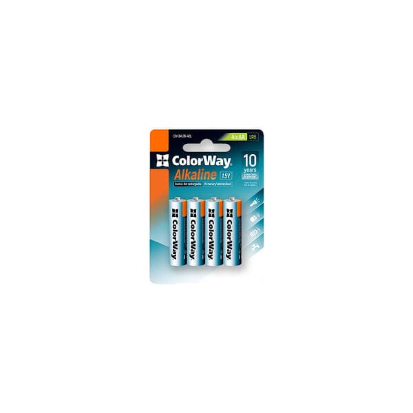 Батарейки ColorWay Alkaline Power LR-06/блістер 4шт — купити | Канцелярський Сад