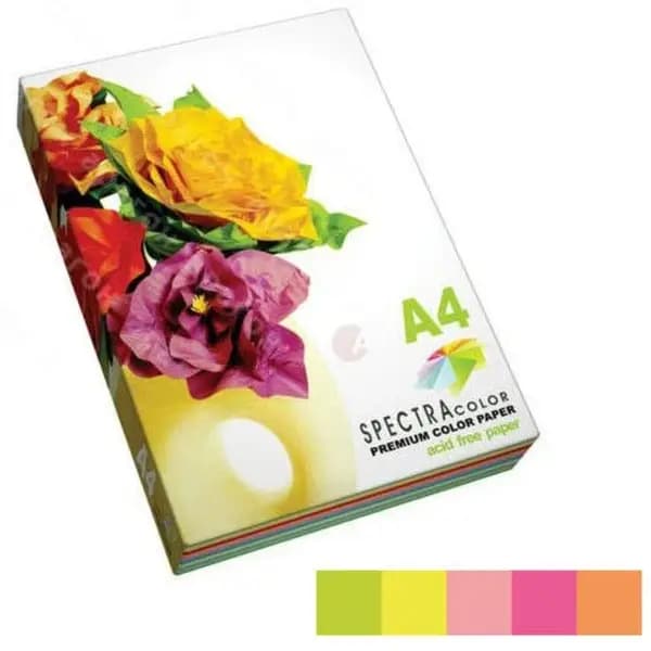 Папір кольор. А4 75г/м неон 5х20 Spectra Color-Rainbow Pack Cyber IT 82 "O"(100шт))25) — фото товару | Канцелярський Сад
