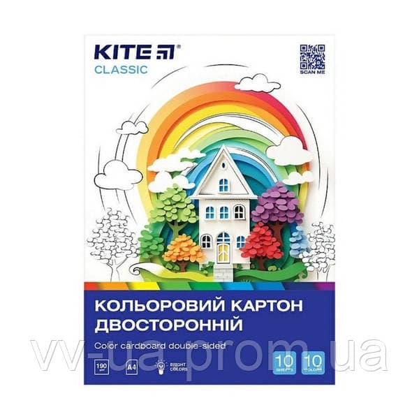 Картон білий А4 10арк. Classic №K-255/Kite — фото товару | Канцелярський Сад