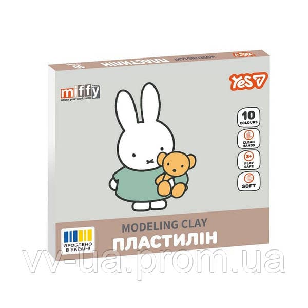 Пластилін "Yes" Miffy 10 кольор. 200гр №540718 — фото товару | Канцелярський Сад