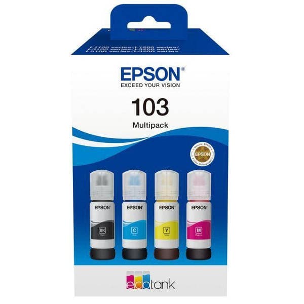 Чорнило к-кт Epson №103/C13T00S64A 4х65мл black,cyan,magenta,yellow — фото товару | Канцелярський Сад
