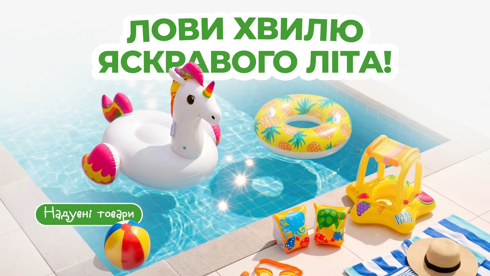 Лови хвилю яскравого літа — надувні товари