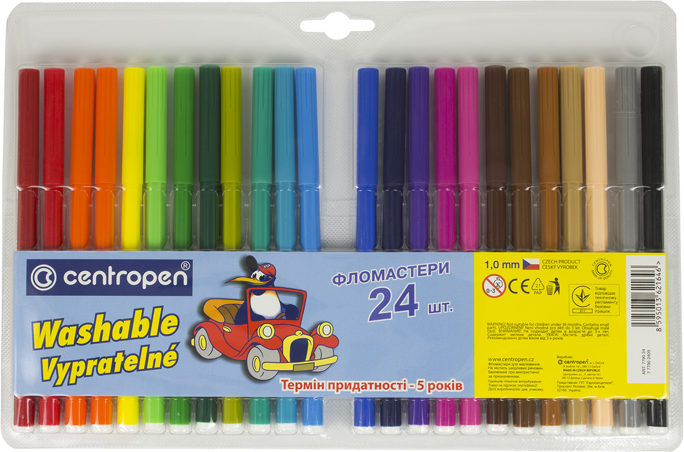 Фломастери "Centropen" 24кольор. №7790/24(1)(80) — купити | Канцелярський Сад