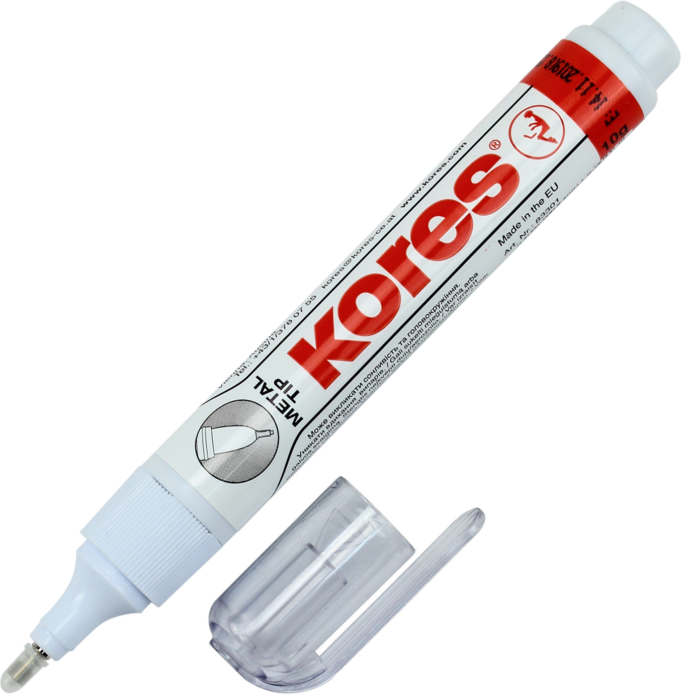 Коректор-ручка метал. нак. "Kores" 10мл №K83301(12) — фото 3
