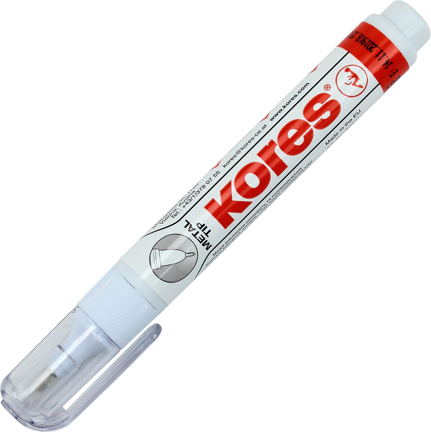 Коректор-ручка метал. нак. "Kores" 10мл №K83301(12) — купити | Канцелярський Сад