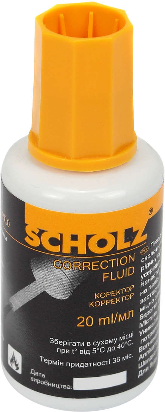 Коректор з пенз. "Schols" 20мл Fluid №4910(12) — купити | Канцелярський Сад