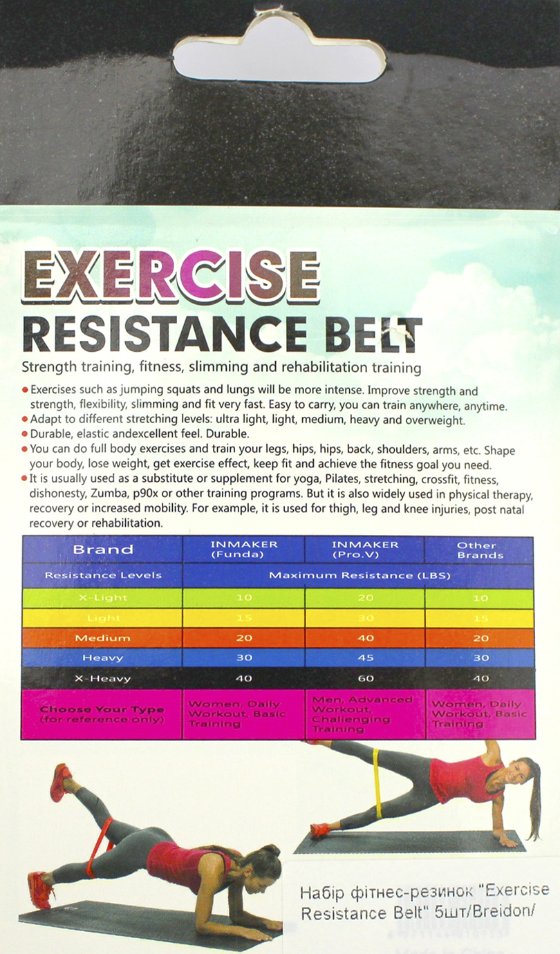 Набір фітнес-резинок "Exercise Resistance Belt" 5шт/Breidon/ — фото 7