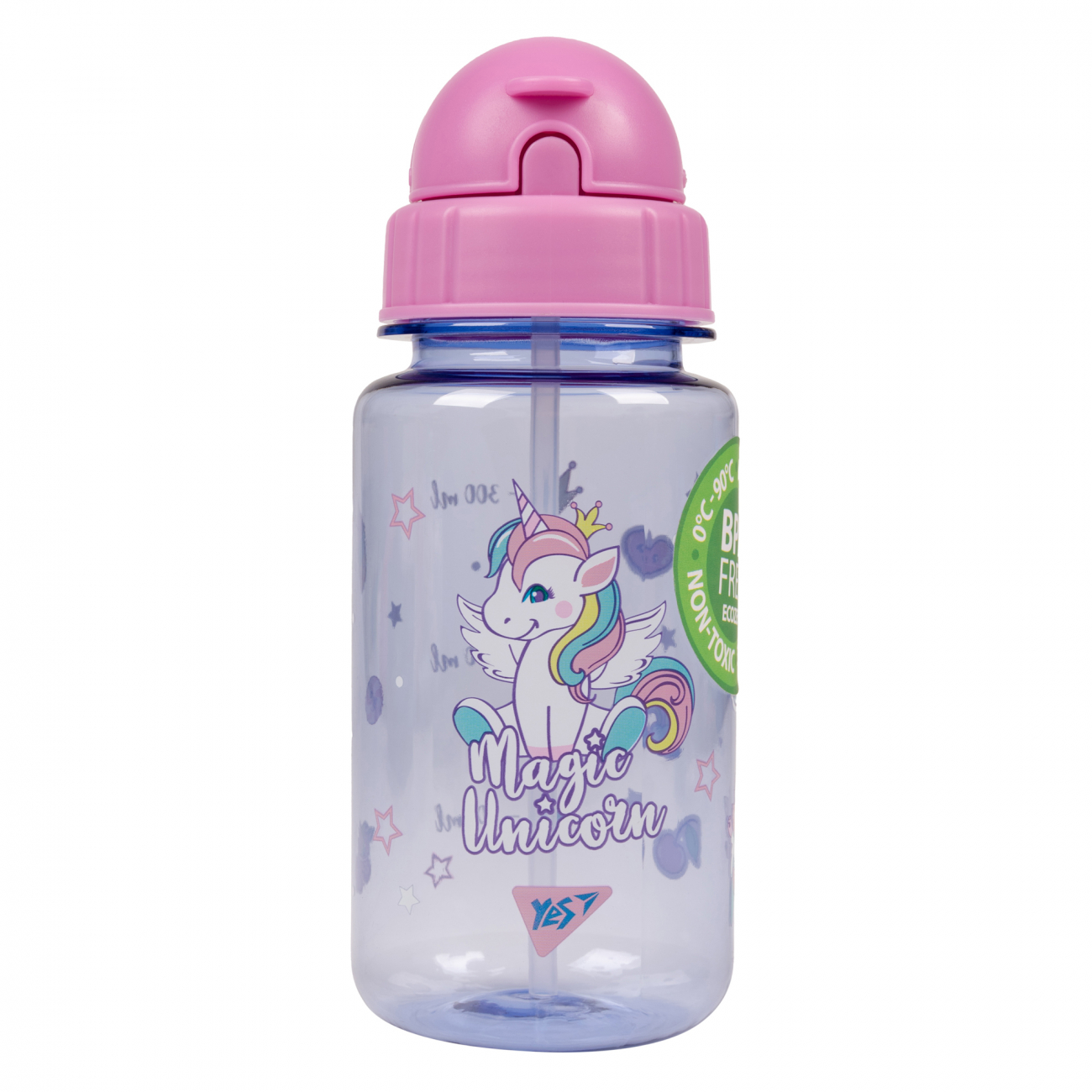 Пляшка для води пласт. "Yes" 380мл Glamour Unicorn №708177(48) — фото товару | Канцелярський Сад