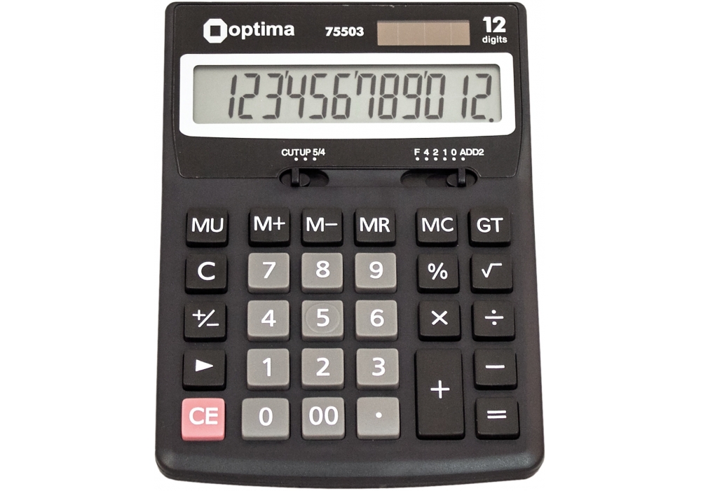 Калькулятор "Optima" №O75503 (12-розряд.) 170х122х32мм(10)(40) — купити | Канцелярський Сад