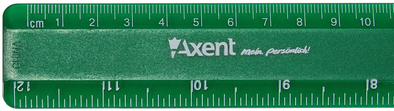Лінійка пласт. 30см "Axent" матова №7530-05 зелена кульк.руч(72) — фото 4