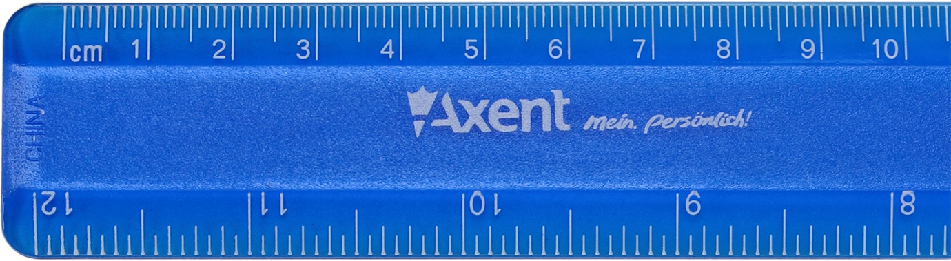 Лінійка пласт. 30см "Axent" матова №7530-02 синя кульк.руч(72) — фото 4