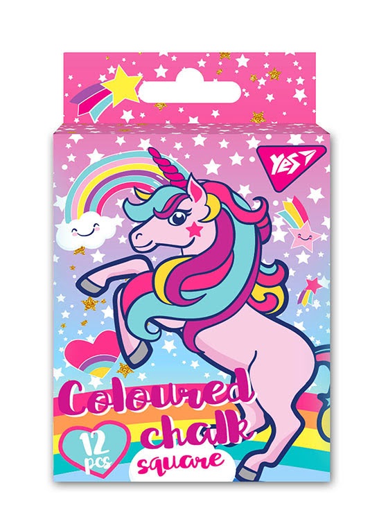Крейда кольор. "Yes" №400394 12шт квадр. Unicorn(96) — купити | Канцелярський Сад