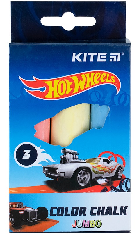 Крейда кольор. "Kite" №HW21-077 3кольор. Jumbo Hot Wheels(20)(120) — фото товару | Канцелярський Сад