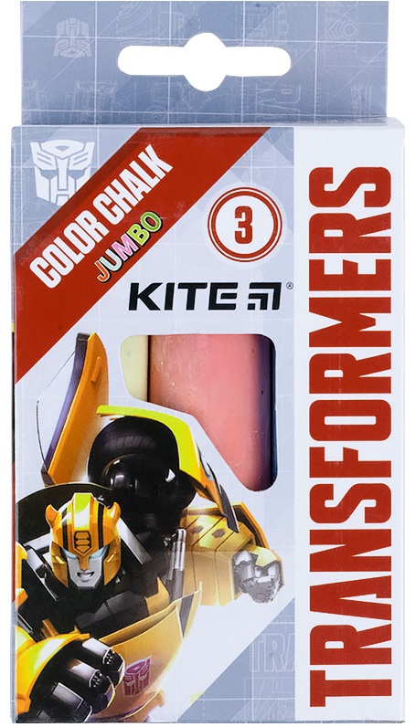 Крейда кольор. "Kite" №TF21-077 3кольор. Jumbo Transformers(20)(120) — купити | Канцелярський Сад