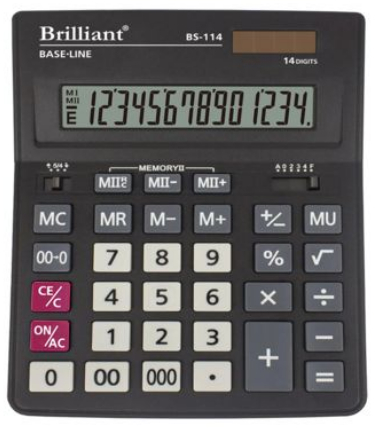 Калькулятор "Brilliant" №BS-114 (14-розряд.) (10)(40) — купити | Канцелярський Сад