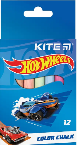 Крейда кольор. "Kite" №HW24-075 12шт Hot Wheels(12)(288) — фото товару | Канцелярський Сад
