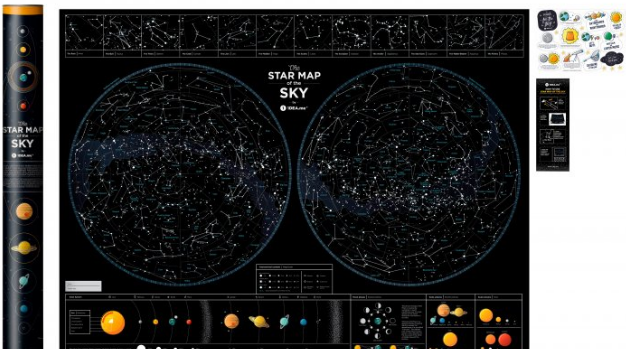 Плакат-карта зоряного неба "Star map of the sky" 60х80см в тубусі/Dream&Do/ — купити | Канцелярський Сад