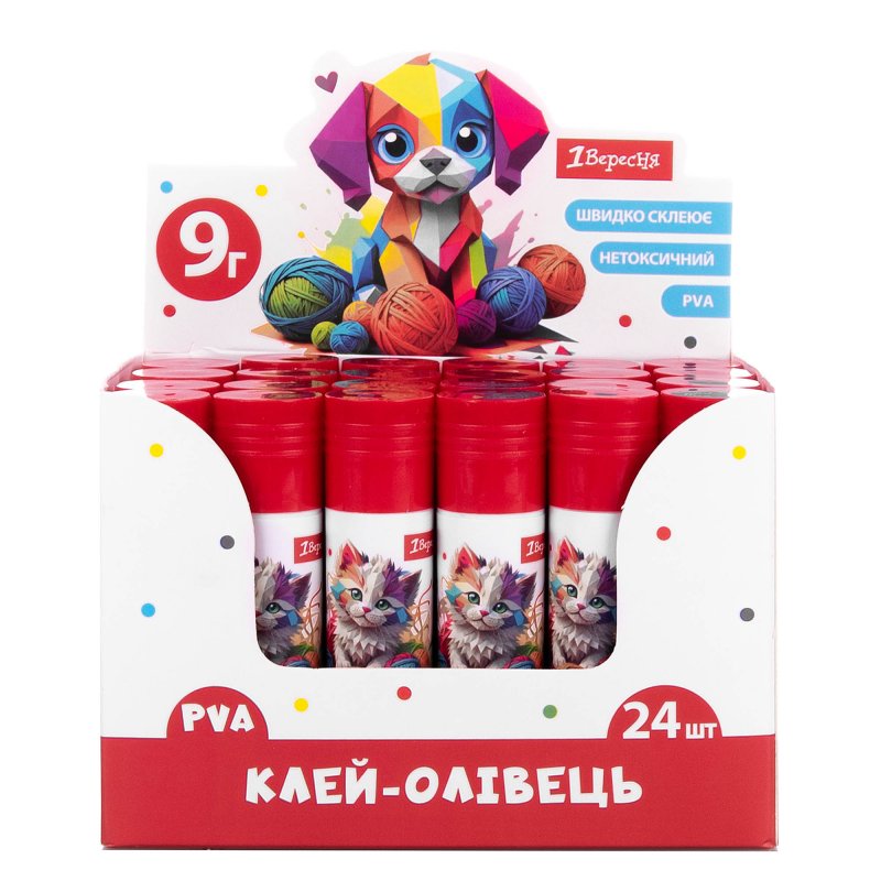 Клей-олівець "1В" №320299 9гр Classic PVA(24)(576) — купити | Канцелярський Сад