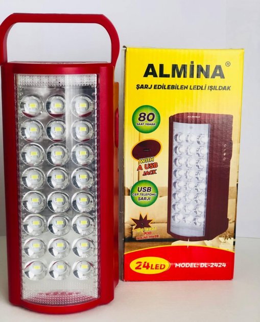 Ліхтар акум. "Almina/Fujita" USB,Jack,24LED,3 режими,з ручкою №DL-2424/2606/Breidon/ — фото товару | Канцелярський Сад