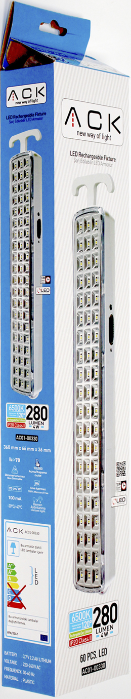 Ліхтар аварійний "ACK" 6500K 60Led №AC01-00330 — фото 8