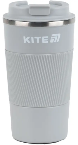 Термочашка метал. 0,51л "Kite" сіра №K25-458-1 — купити | Канцелярський Сад