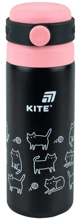 Термос 0,5л "Kite" чорний №K25-1222-3 — купити | Канцелярський Сад