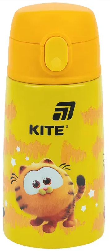 Термос з трубочкою метал. 0,4л "Kite" Garfield №GF25-1261 — купити | Канцелярський Сад