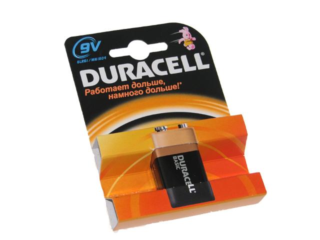 Батарейка Duracell Алкалайн 6F22/6LR61 1bl крона 9V(1)(10) — фото товару | Канцелярський Сад