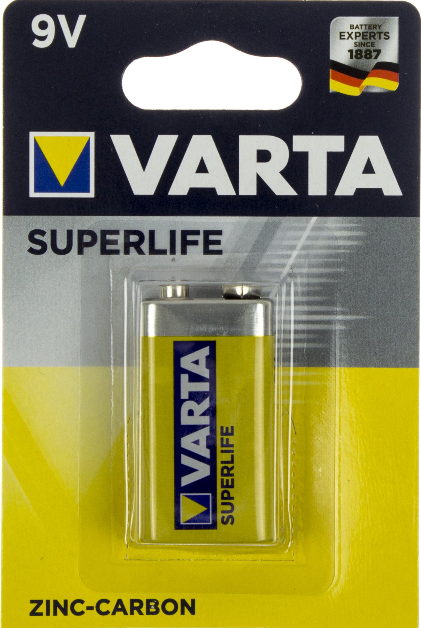 Батарейка Varta 6F22/1bl Superlife крона(10)(50) — фото товару | Канцелярський Сад