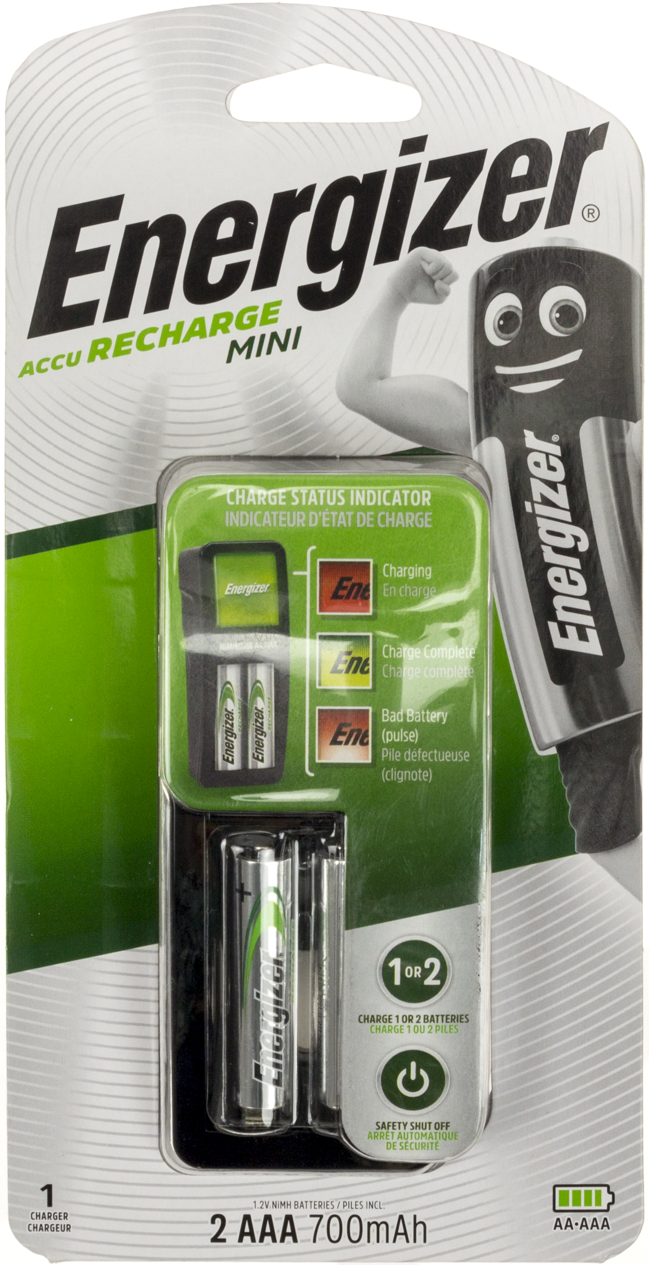 Зарядний пристрій унів. Energizer CH2PC3 Mini EU+2 NH12/AAA 700mAh(4) — купити | Канцелярський Сад