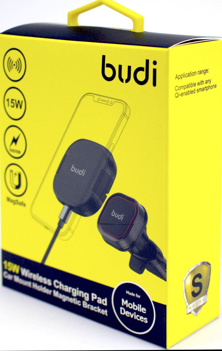 Зарядний пристрій індукційний авто Budi №WL3800XB 15W швидка зарядка,магн. тримач/Breidon/ — фото 4