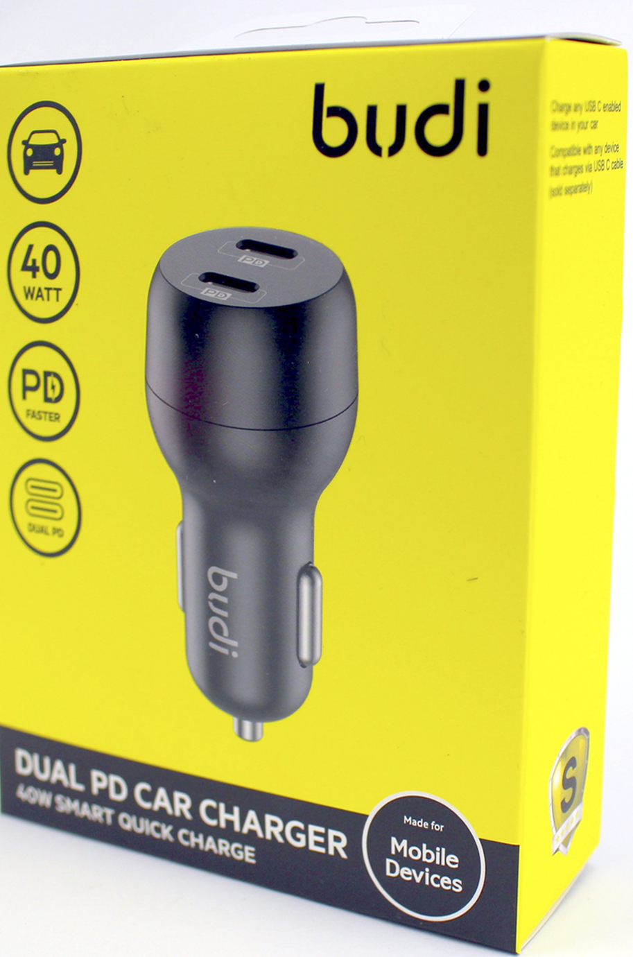 Зарядний пристрій авто Budi №CC108RB 40W швидка зарядка 2 Type C/Breidon/ — фото 4