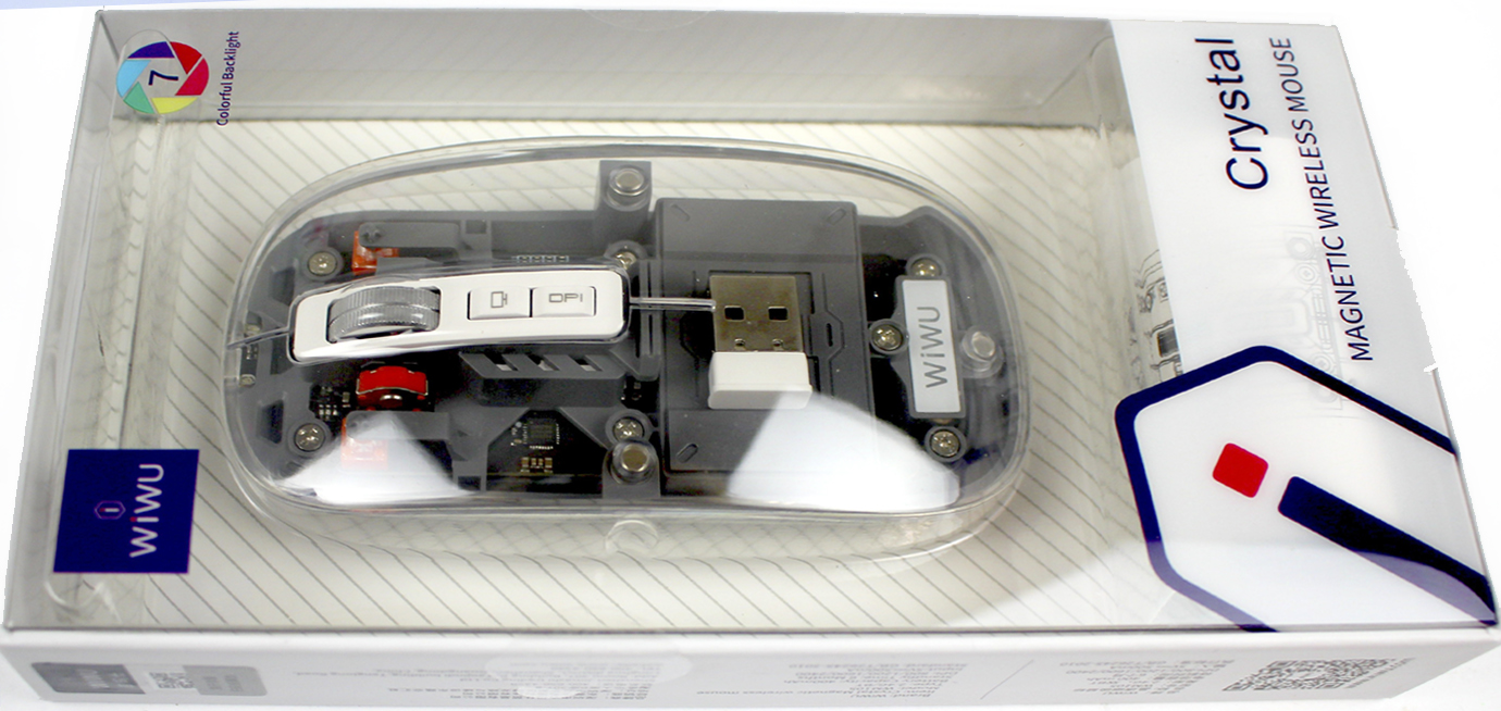 Мишка BT WIWU Crystal Magnetic Wireless WM105 gray (вб. акум.) — фото 3