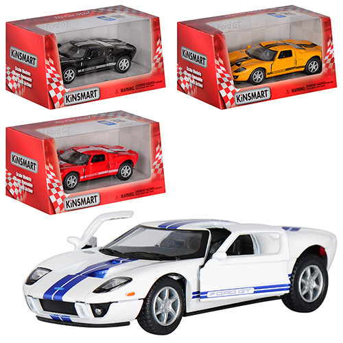 Машина метал. "Kinsmart" Ford GT 2006,в кор-ці,16х8,8х7,5см №KT5092W(24) — фото товару | Канцелярський Сад