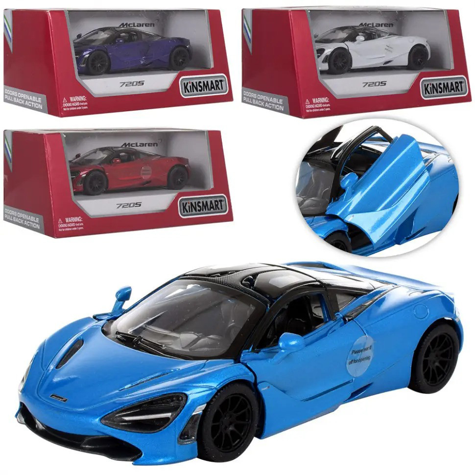 Машина метал. "Kinsmart" McLaren 720S,в кор-ці,16х7,5х8см №KT5403W(24) — фото товару | Канцелярський Сад