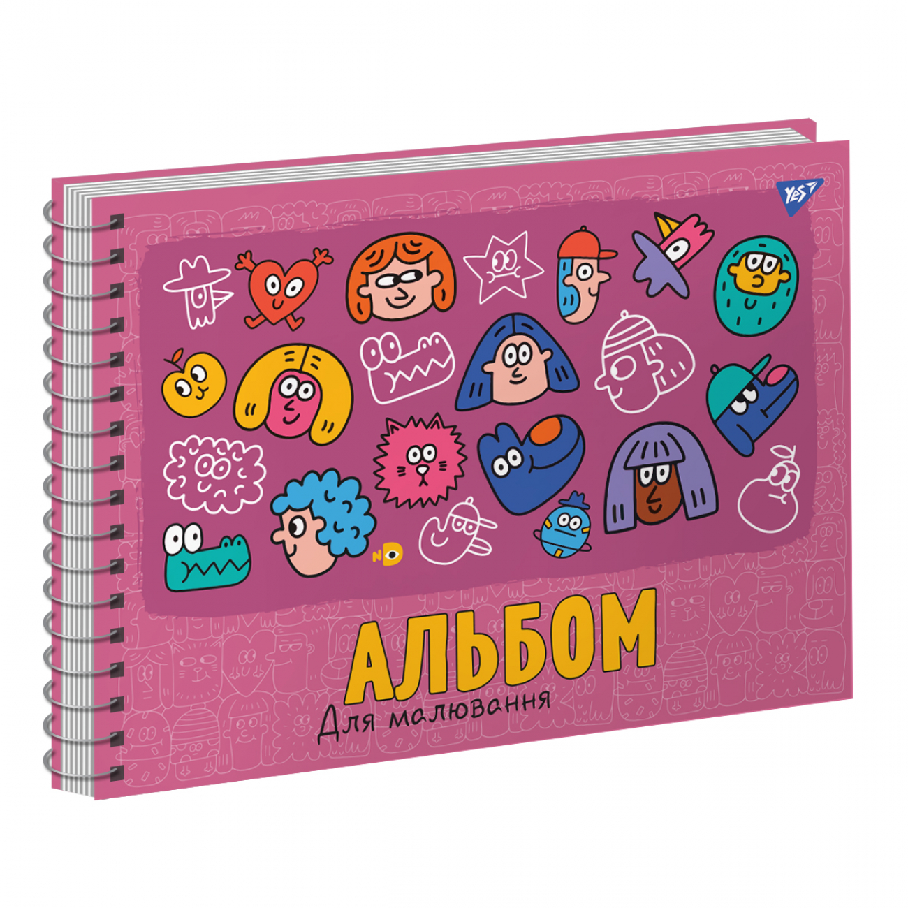 Альбом для малюв. на пруж. 20/100 А4 "Funny faces" УФ-виб. №130568/Yes/(3)(54) — фото 3