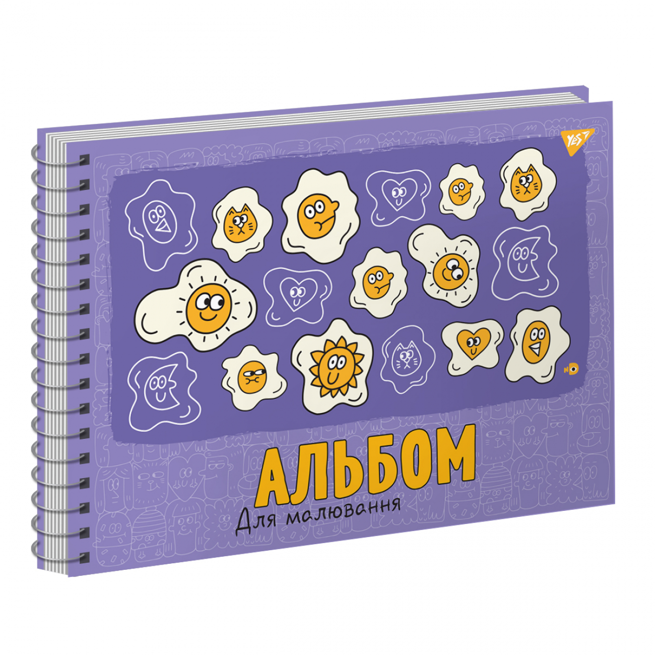 Альбом для малюв. на пруж. 20/100 А4 "Funny faces" УФ-виб. №130568/Yes/(3)(54) — фото товару | Канцелярський Сад