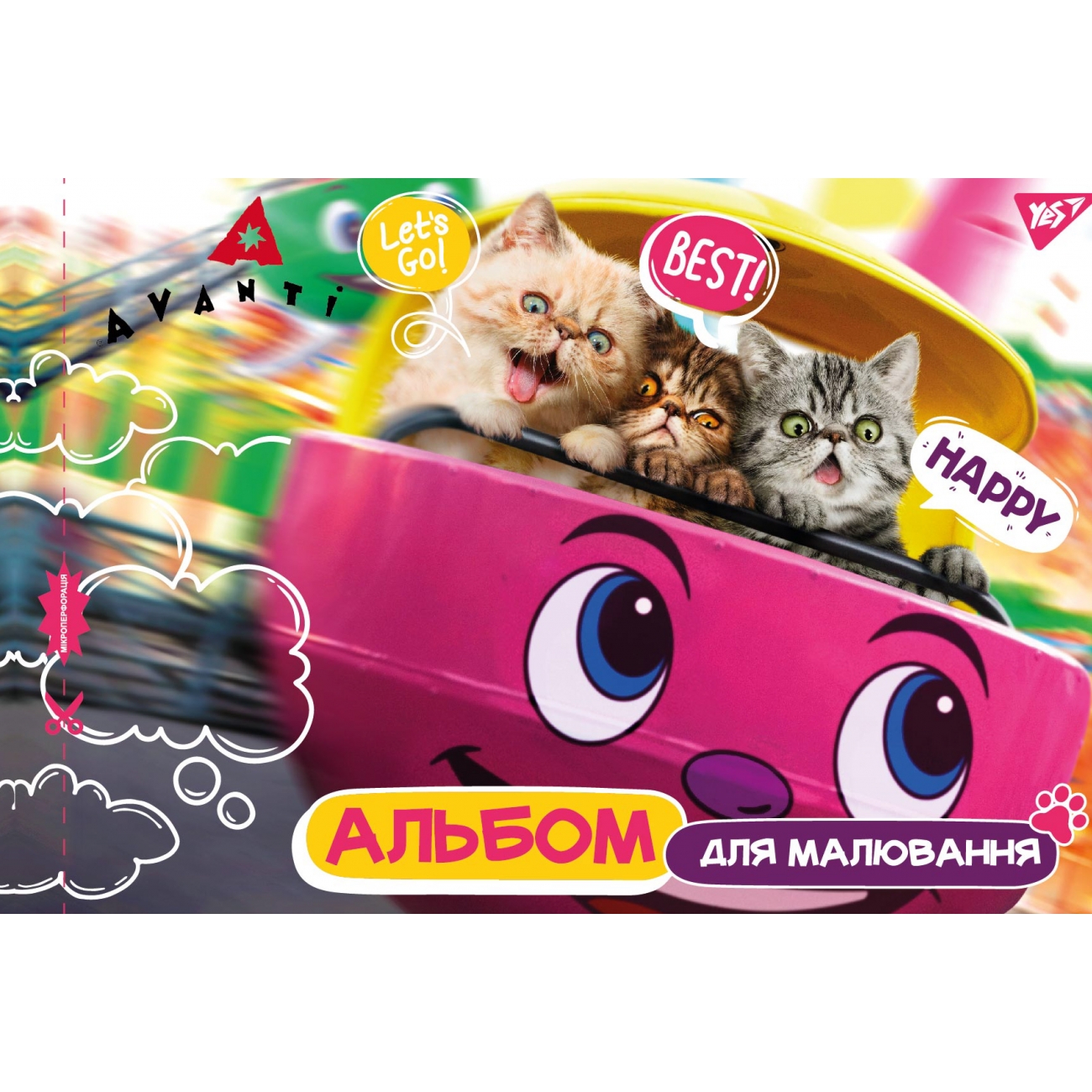Альбом для малюв. на скобі 28/100 А4 з перфор. (для дівчаток) №130487/Yes/(6)(84) — фото 3