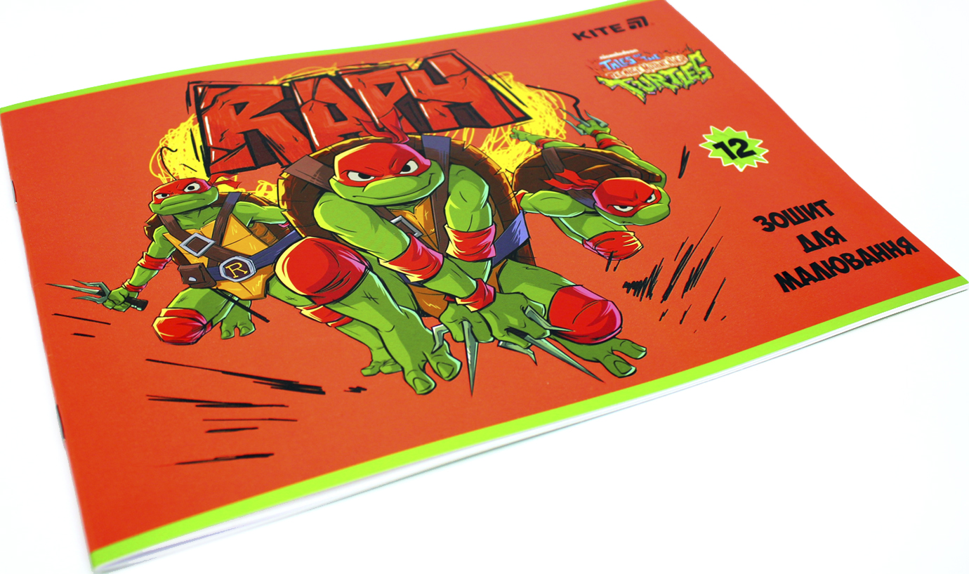 Альбом для малюв. на скобі 12 арк.гібр. лак + УФ лак "Ninja Turtles" №NT25-241/Kite/ — фото 3