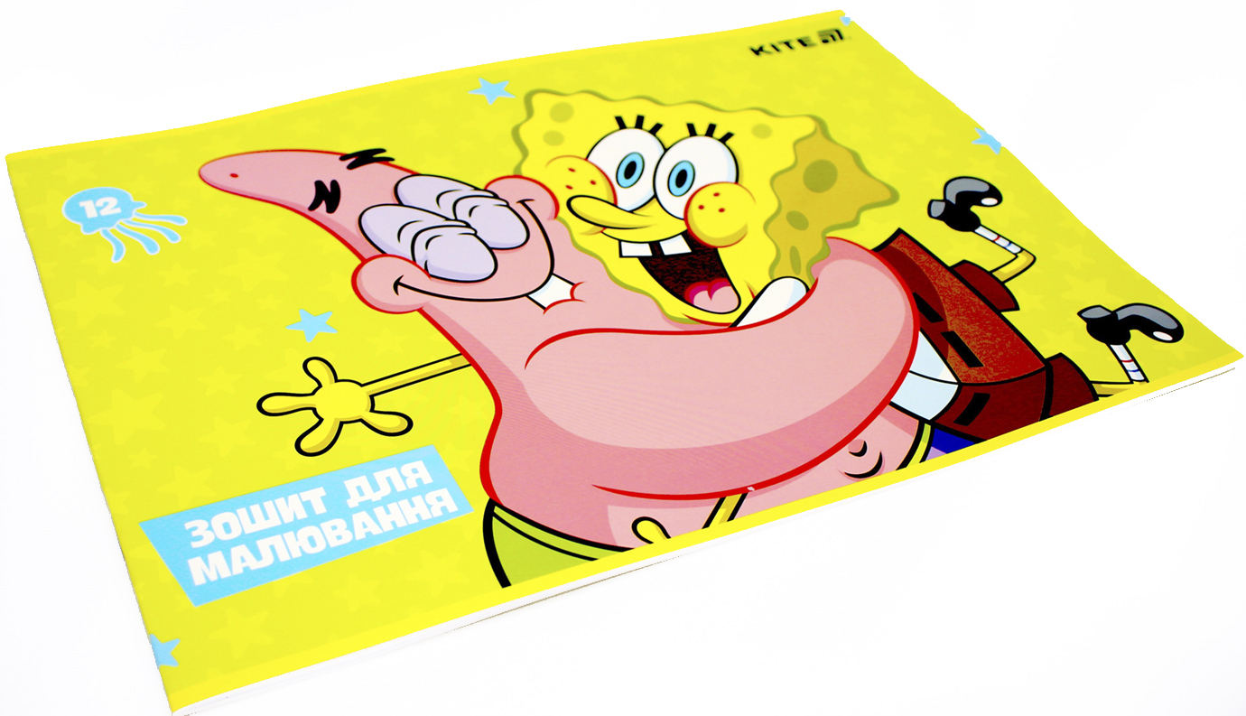Альбом для малюв. на скобі 12/100 А4 "SpongeBob" софт тач + УФлак №SB25-241/Kite/(20)(160) — фото 3
