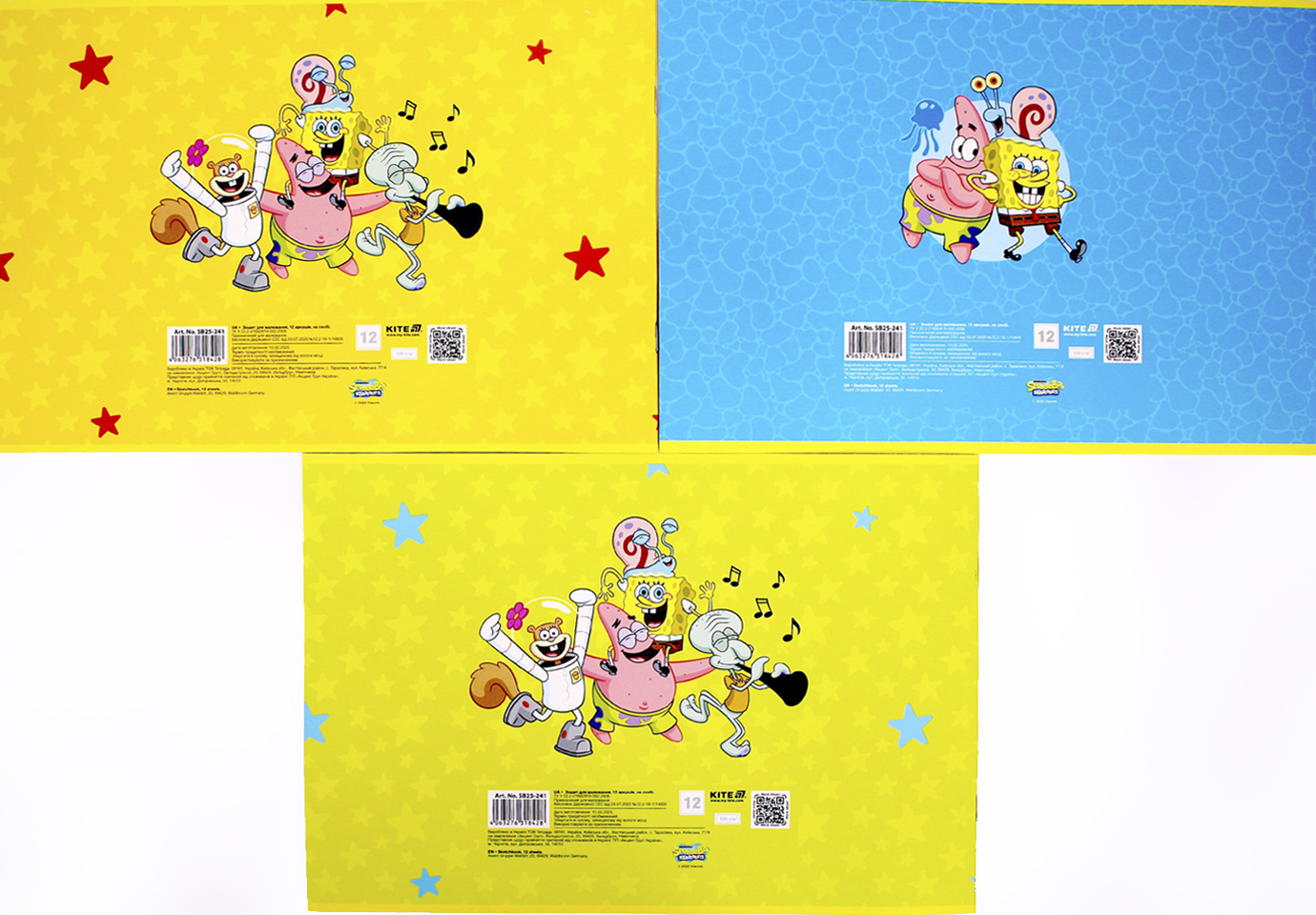 Альбом для малюв. на скобі 12/100 А4 "SpongeBob" софт тач + УФлак №SB25-241/Kite/(20)(160) — фото 6