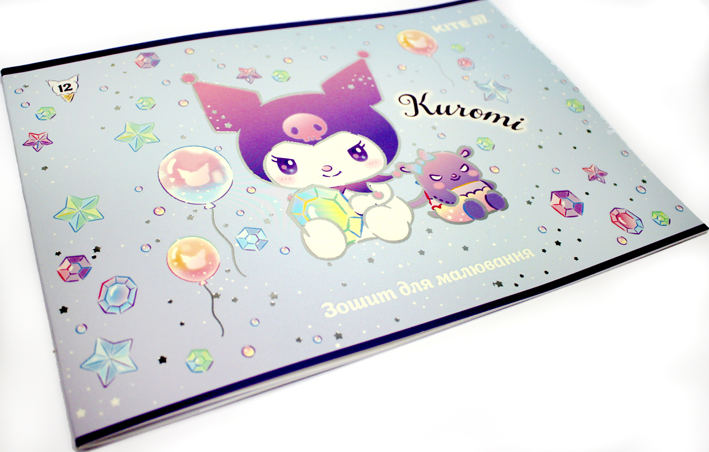 Альбом для малюв. на скобі 12/100 А4 "Kuromi" фольга + УФ лак №HK25-241-2/Kite/(20)(160) — фото 3