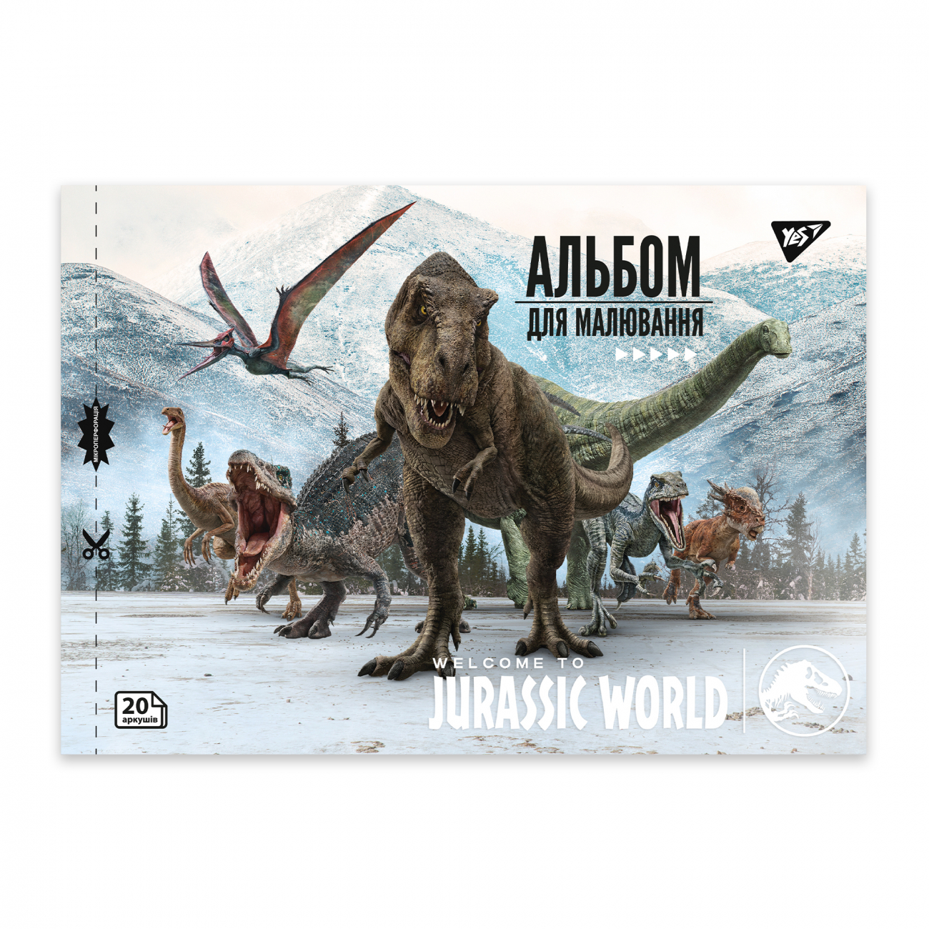 Альбом для малюв. на скобі 20/100 А4 з перфор. Jurassic World №130592/Yes/(4)(128) — фото 3