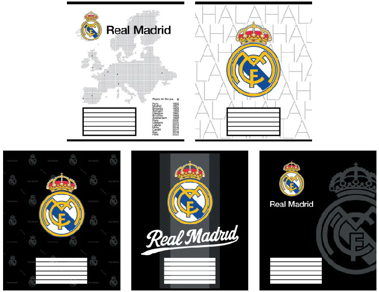 Зошит 18арк. кліт. "Kite" софт тач + УФ лак FC Real Madrid №RL26-236(20)(400) — фото товару | Канцелярський Сад