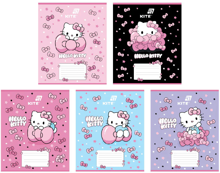 Зошит 18арк. кліт. "Kite" софт тач + УФ лак Hello Kitty №HK26-236-1(20)(400) — фото товару | Канцелярський Сад